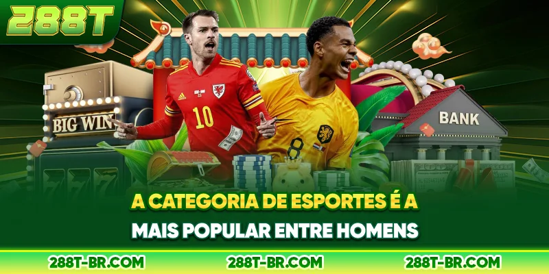 A categoria de esportes é a mais popular entre homens